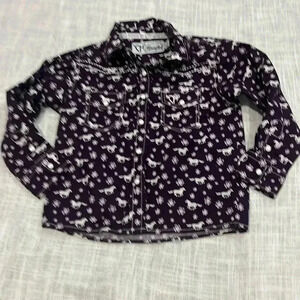 Children's Purple Western Print Button-Down Shirt - Unknown Brand